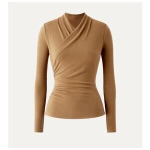 OGL Surplice Top Crossover Eco Mousse Lite Warm Brown Size Small NEW